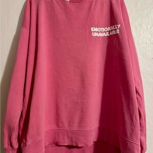 Wildfox Pink Crew Neck Sweater with Text